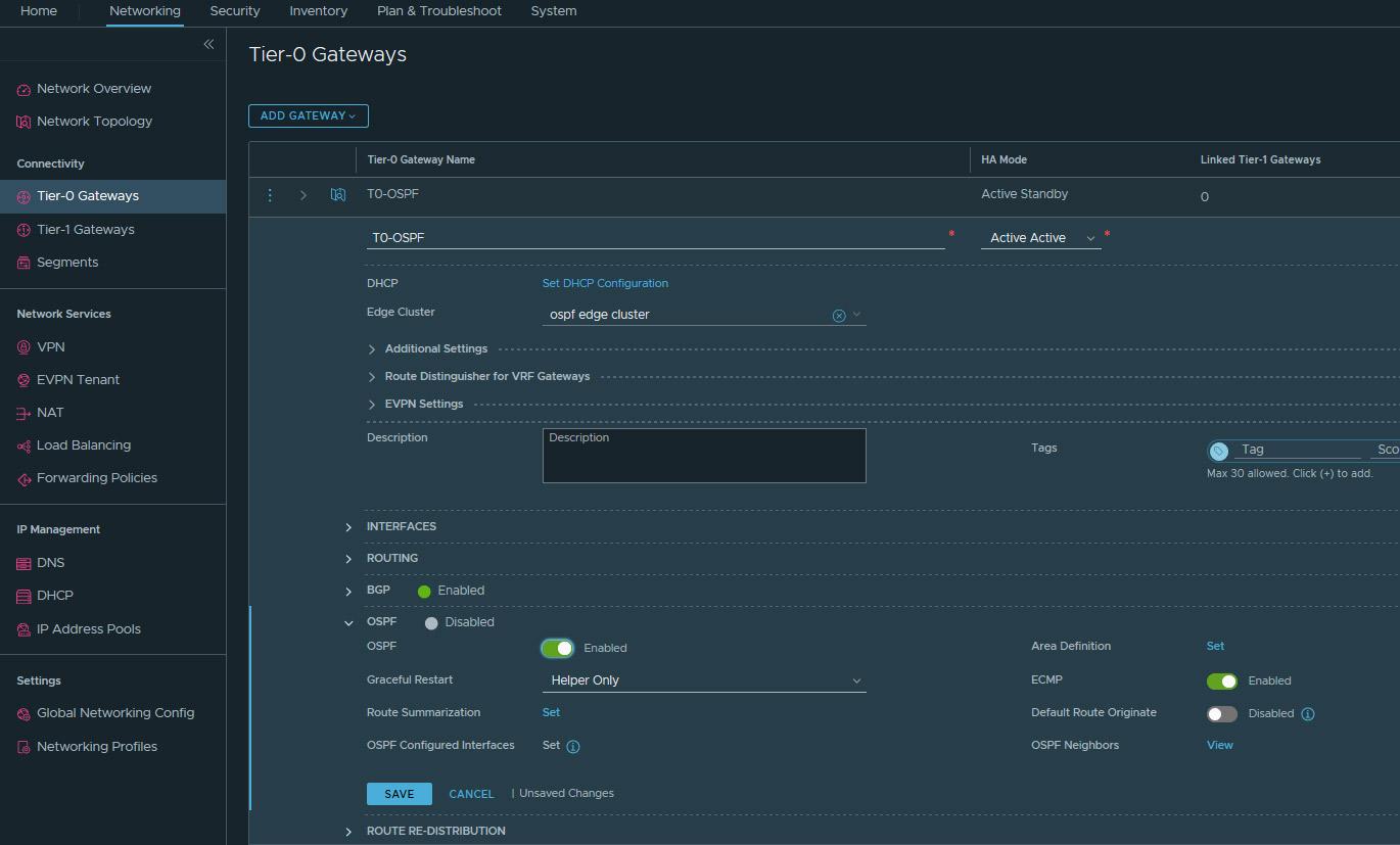 Enable OSPF