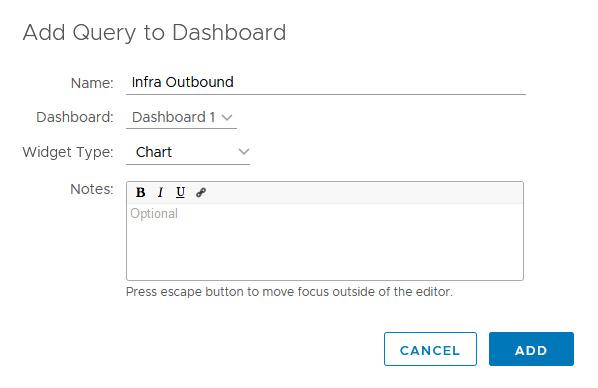 Add query to dashboard