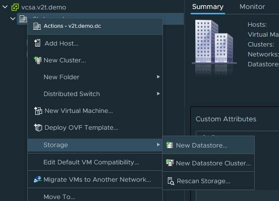 Create datastore