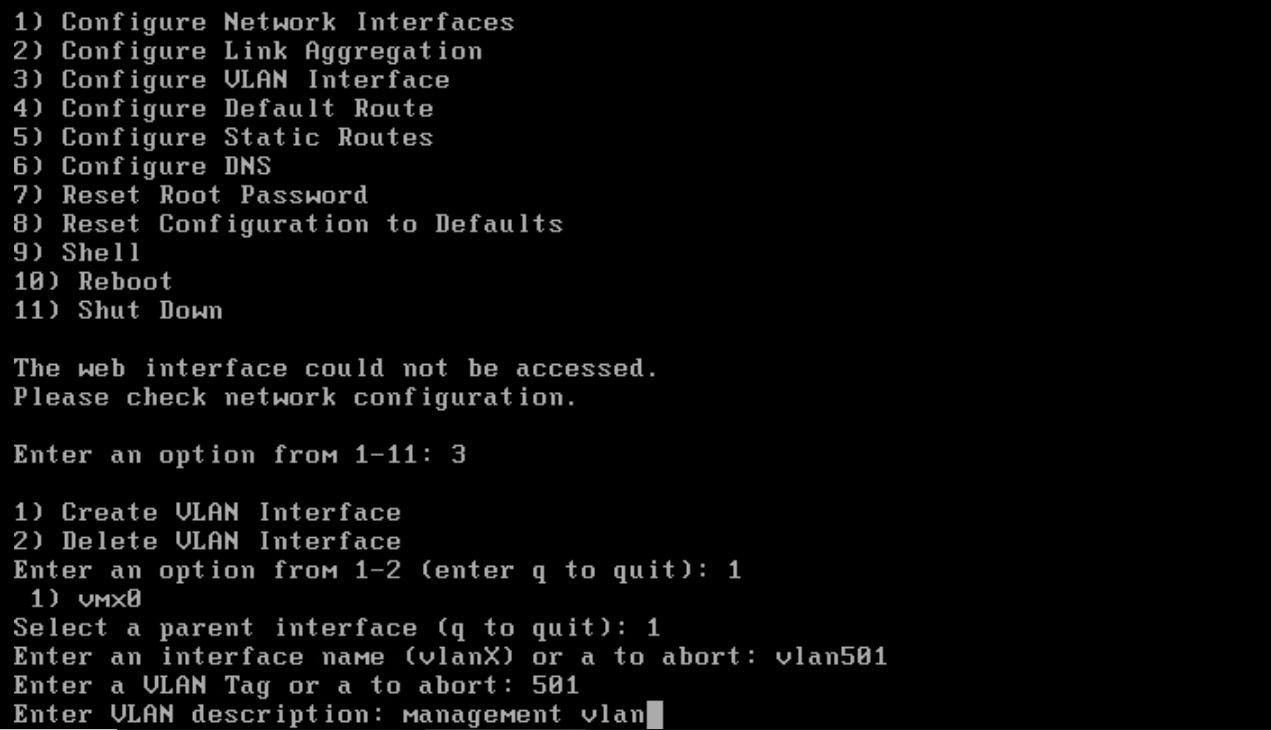 Create VLAN interface